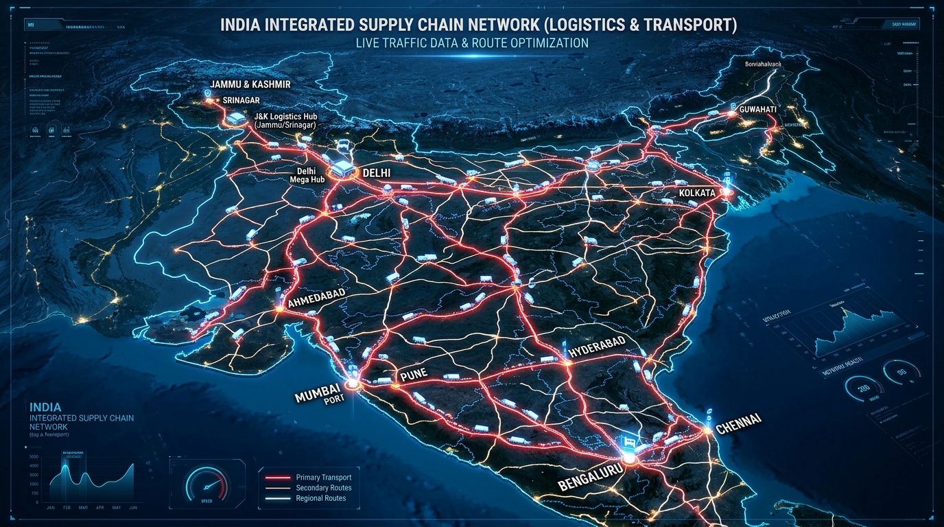 Attar Singh & Sons Jammu & Kashmir and India transport network map